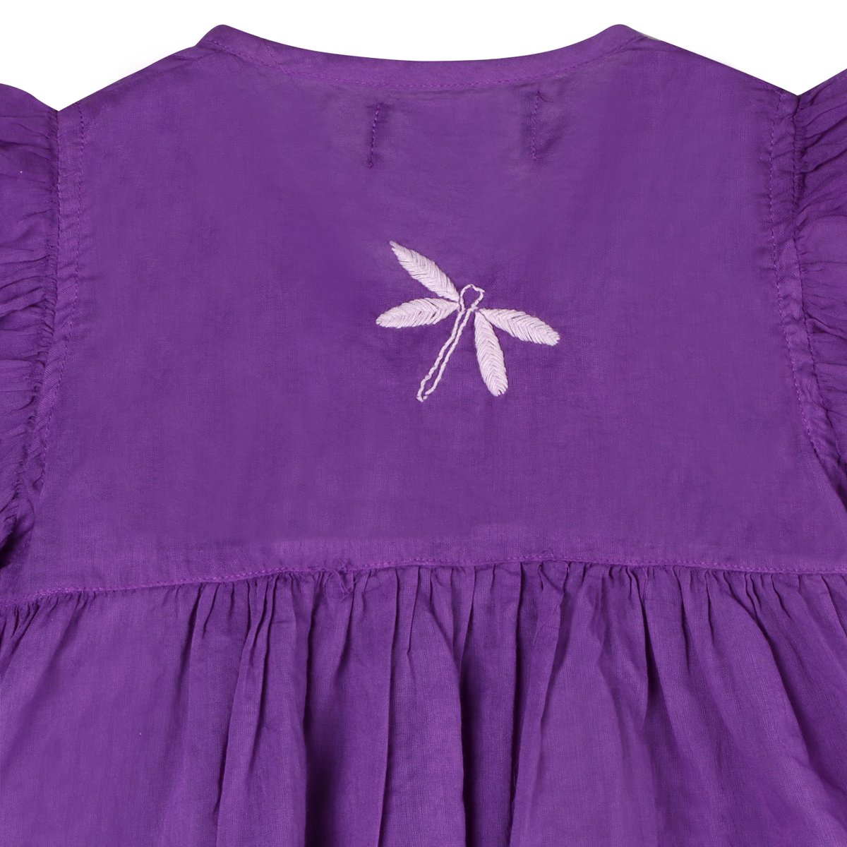 Shwet Chikankari Purple Baby Frok - Handcrafted Chikankari embroidery. Premium quality fabric.