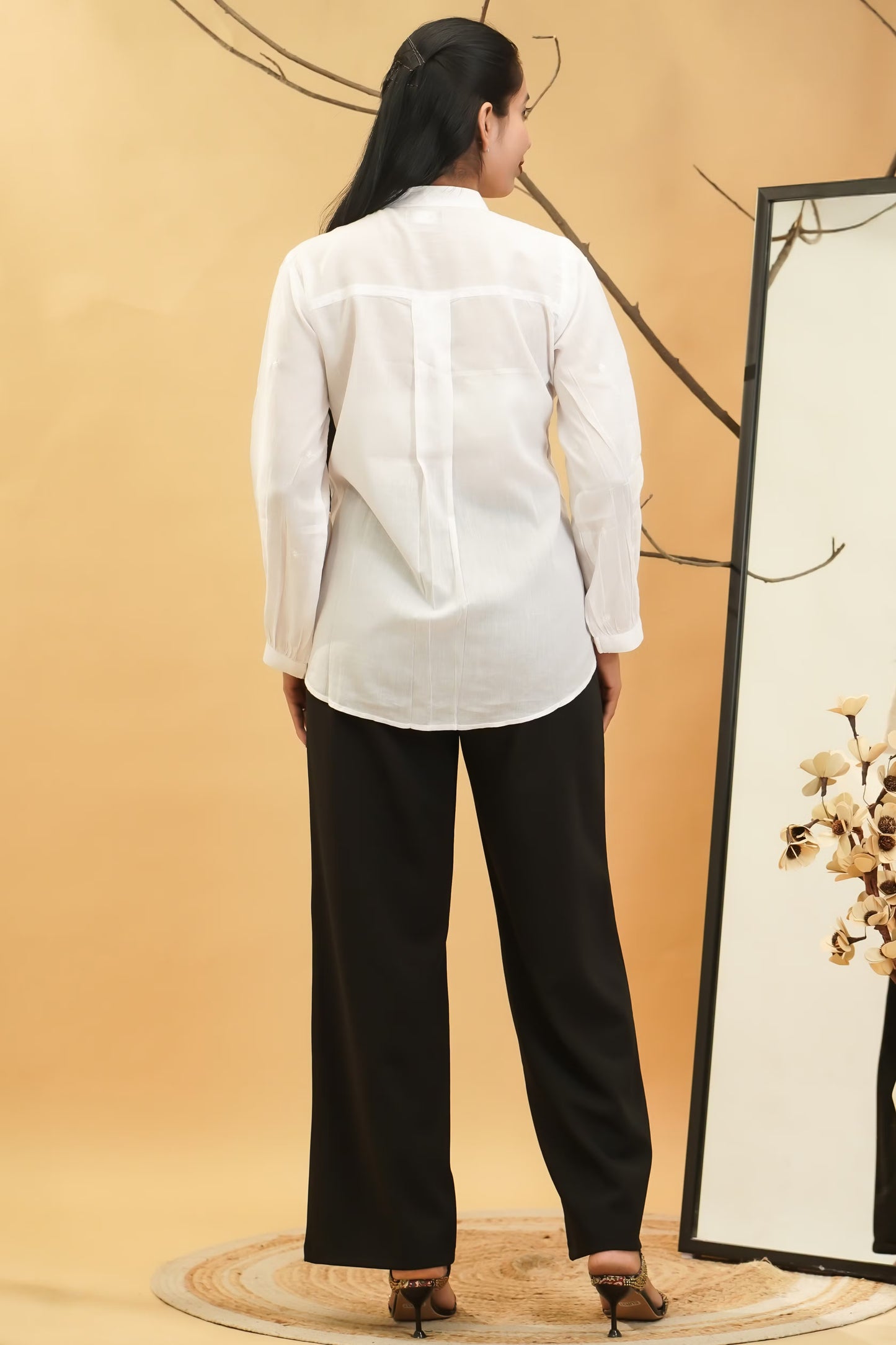 Women Hand Embroidered Chikankari White Shirt
