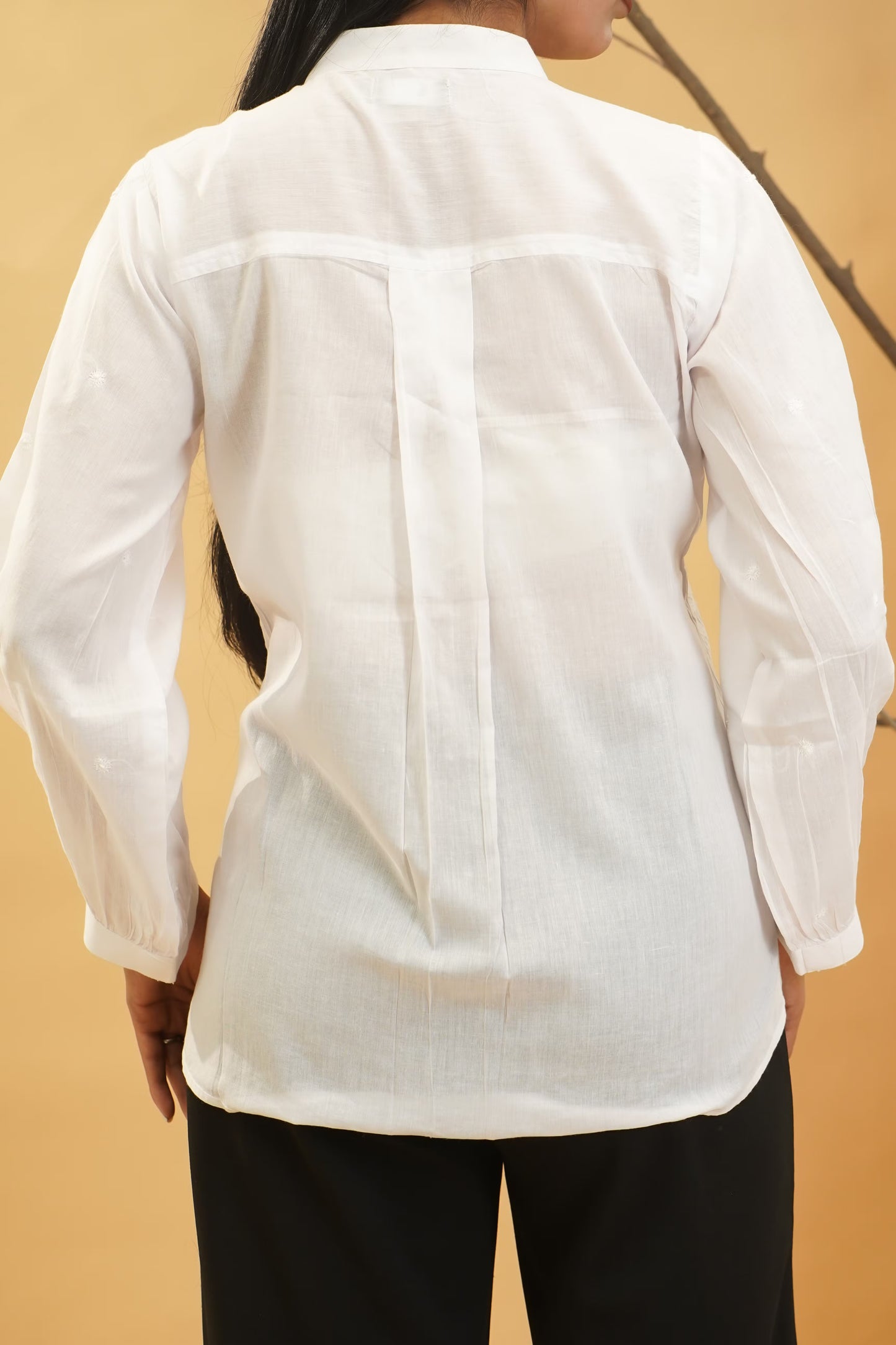 Women Hand Embroidered Chikankari White Shirt