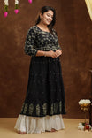 Shwet Women Hand Embroidered Black Chikankari Kali Kurta