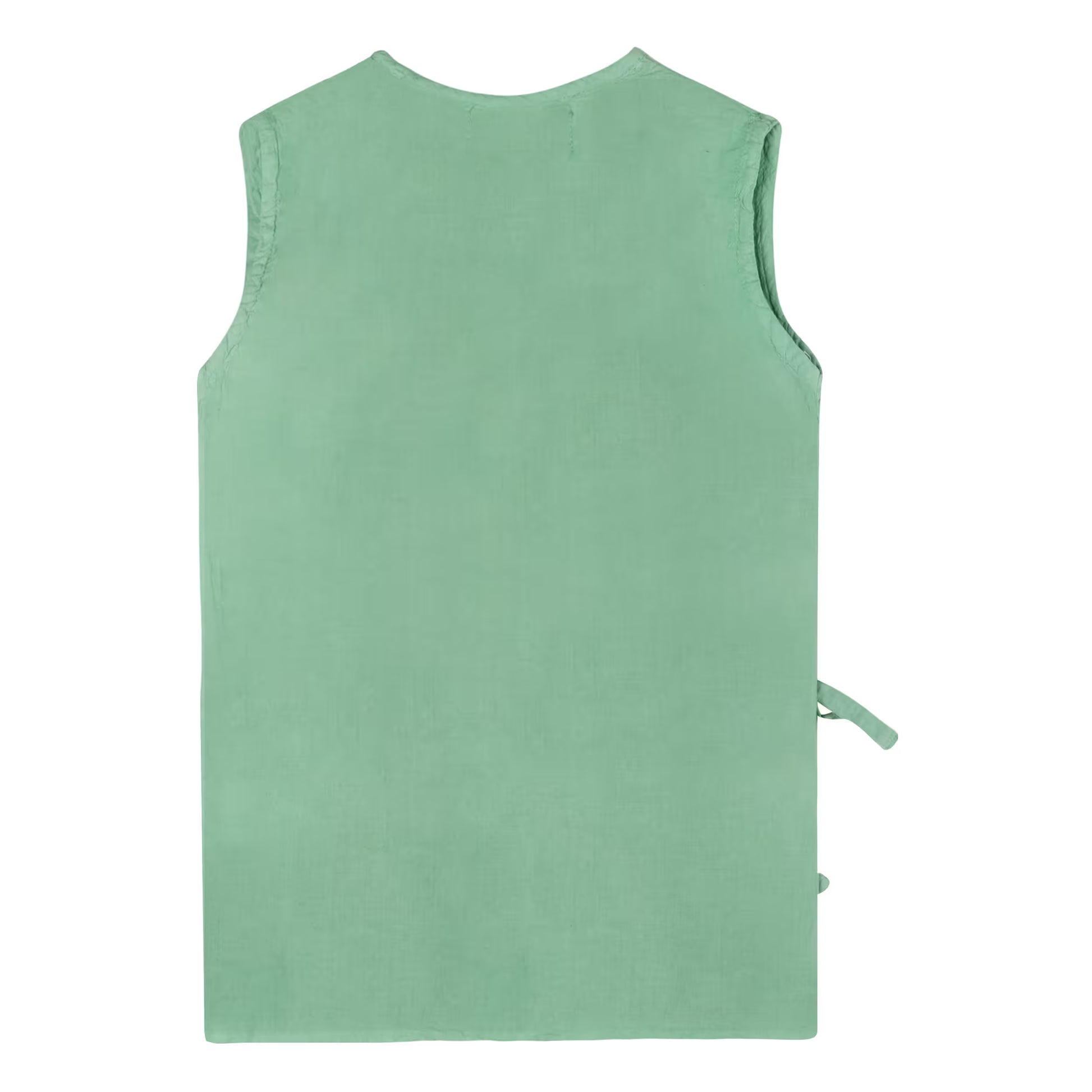 Green sleeveless jhabla on a white background