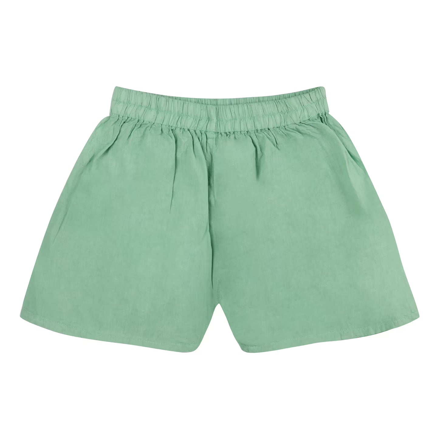 Green shorts on a white background
