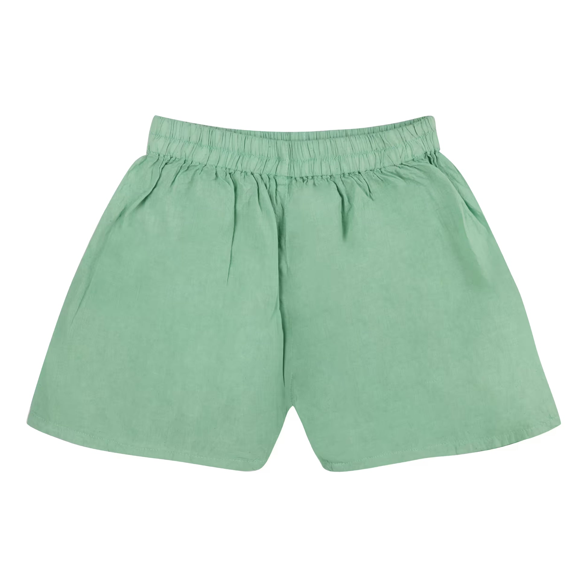 Green shorts on a white background