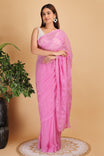 Shwet Magenta Kota Cotton Hand Embroidered Chikankari Saree
