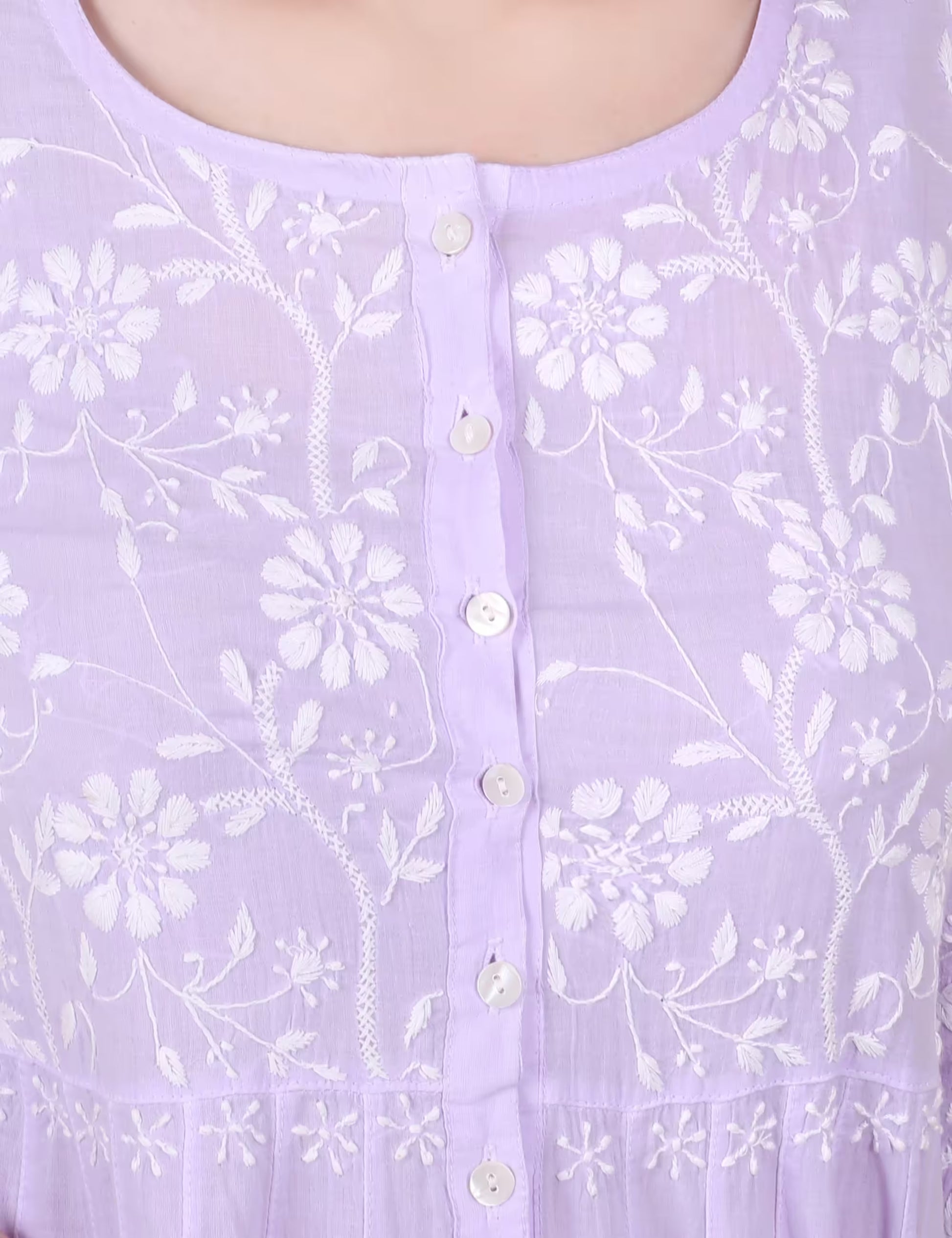 Shwet Women Purple Hand Embroidered Chikankari Shrug - Shwet Artistry