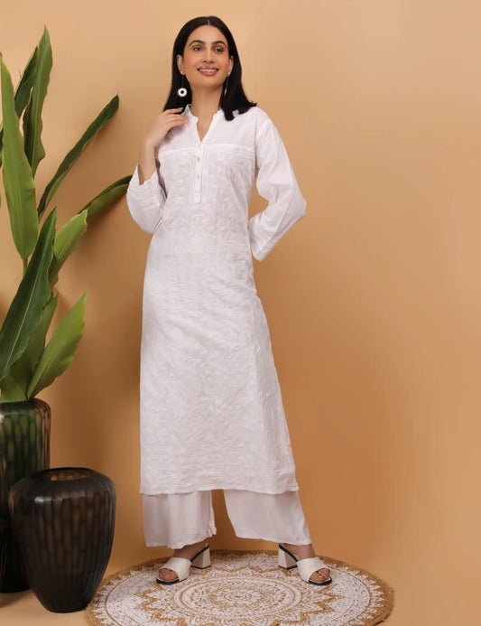 Shwet Artistry Shwet Women White Chikankari Kurta - Premium Chikankari Collection