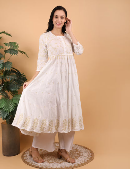 Shwet Women Hand Embroidered Chikankari White Shrug - Shwet Artistry