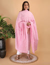 Shwet "pestal Hues" Pink Chikankari Cotton Dupatta - Shwet Artistry
