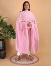 Shwet "pestal Hues" Pink Chikankari Cotton Dupatta - Shwet Artistry