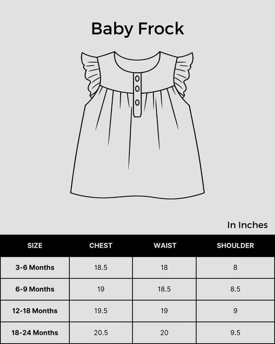 Size chart Shwet Chikankari Purple Baby Frok