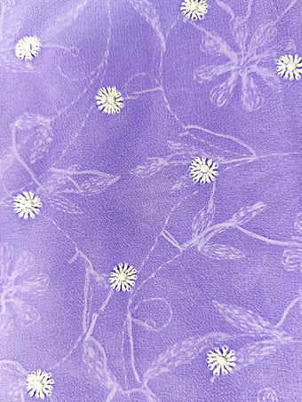 Keel Chikankari  pattern with white   on a purple background