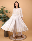 Shwet Women Hand Embroidered Chikankari White Shrug - Shwet Artistry