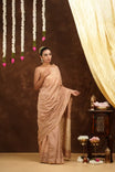 Shwet Women Hand Embroidered Beige Chikankari Saree